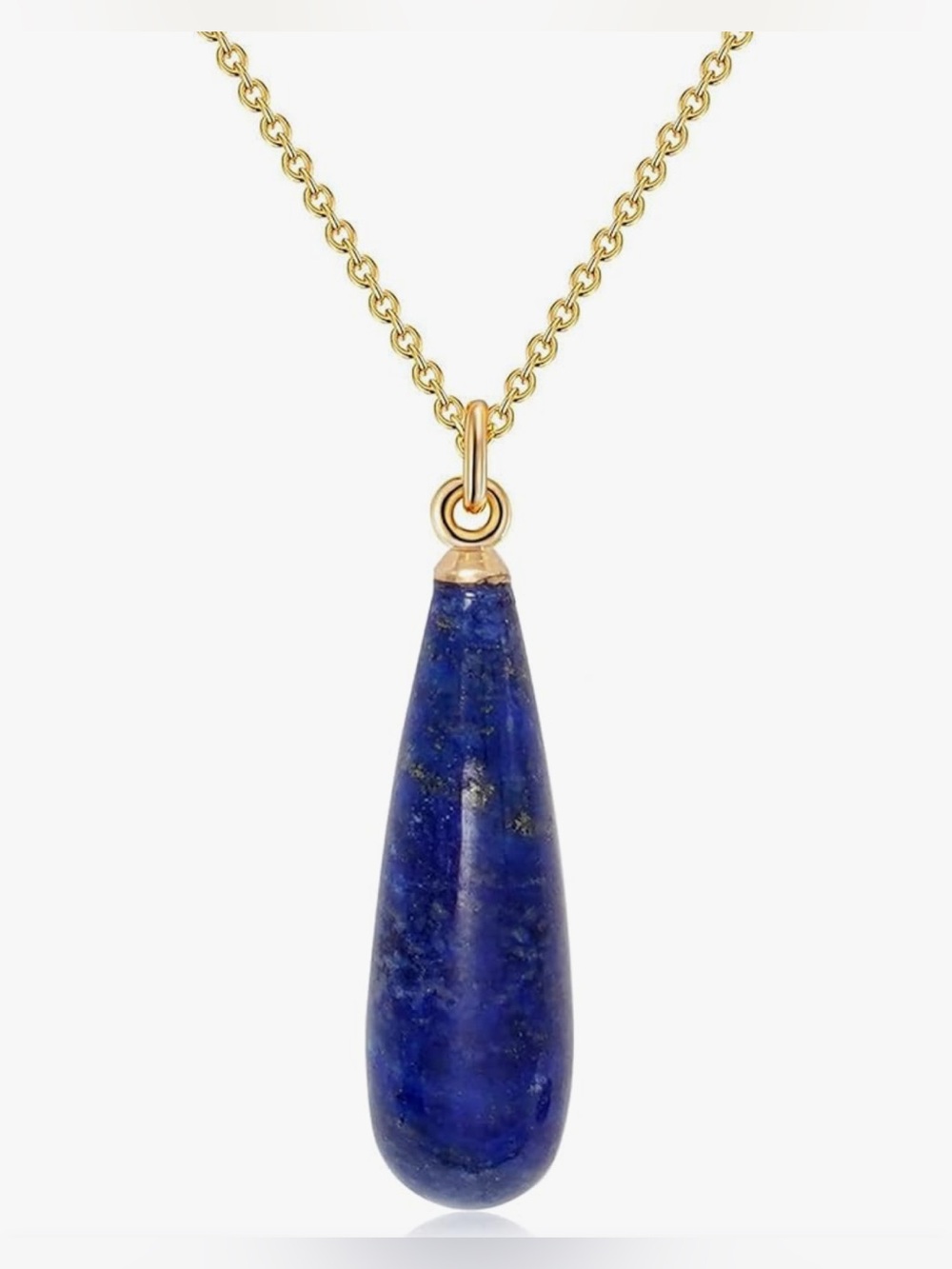 Unique Dillards 18KT Gold Vermeil Lapis Teardrop necklace